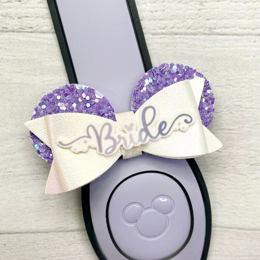 Bride Purple Ear Band Bow