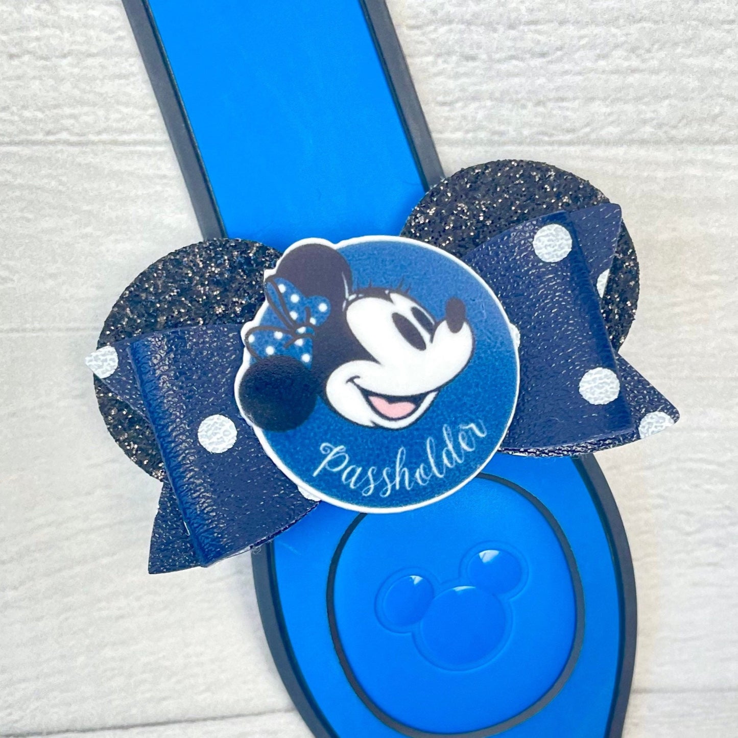 Navy Passholder Ear Band Bow