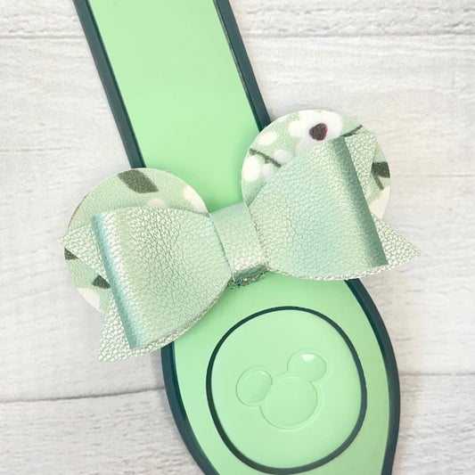 Mint Blooms Ear Band Bow