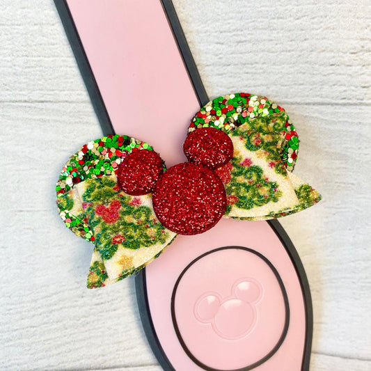Red Sparkle Holiday Ear Band Bow
