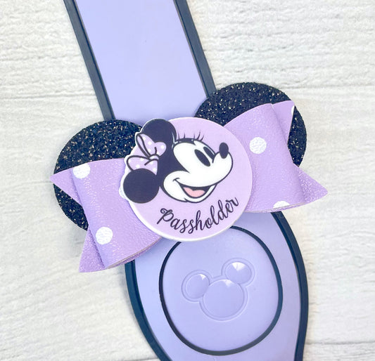 Purple Passholder Ear Band Bow