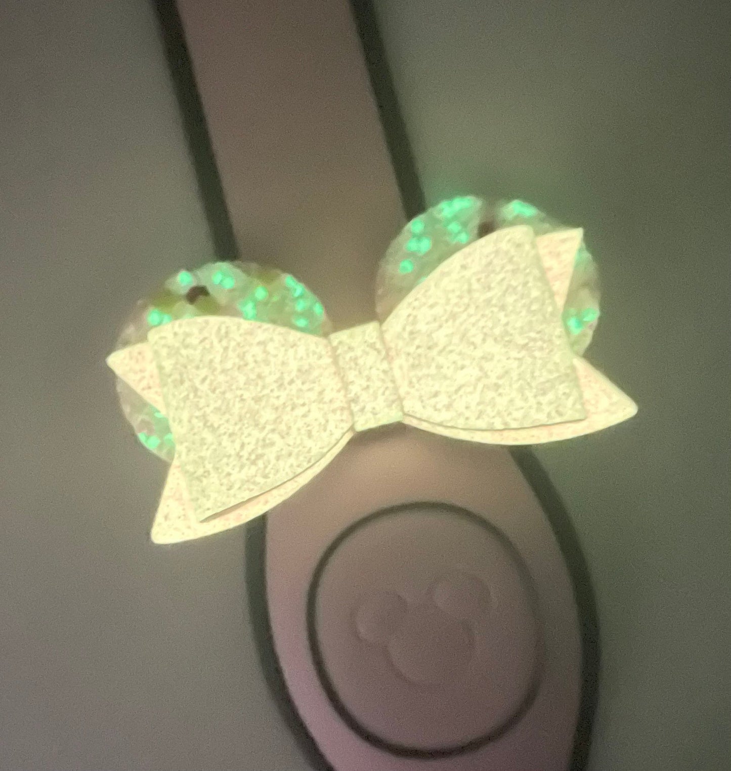 Glow In The Dark Pink Ear Band Bow