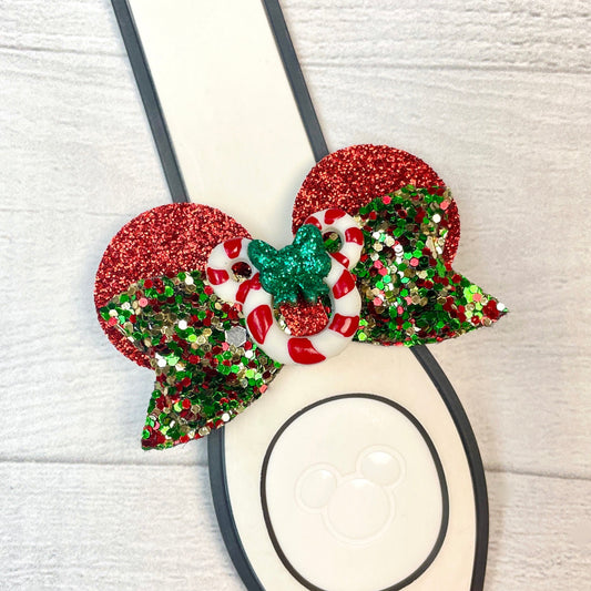 Mrs. Peppermint Mouse Ear Band Bow