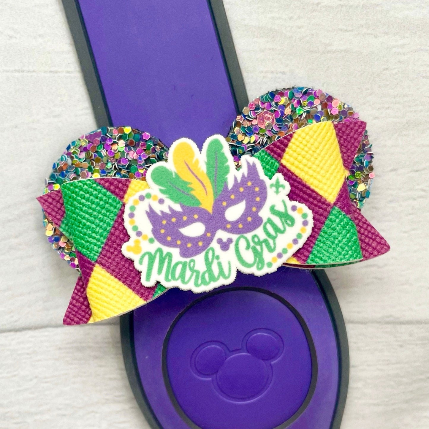 Magical Mardi Gras Ear Band Bow