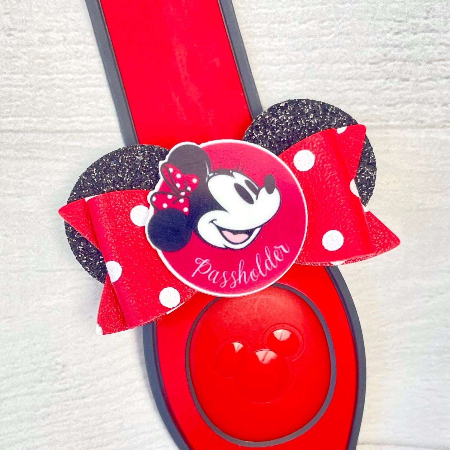 Red Passholder Ear Band Bow