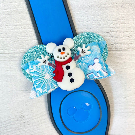 Holiday Snowman Ear Band Bow